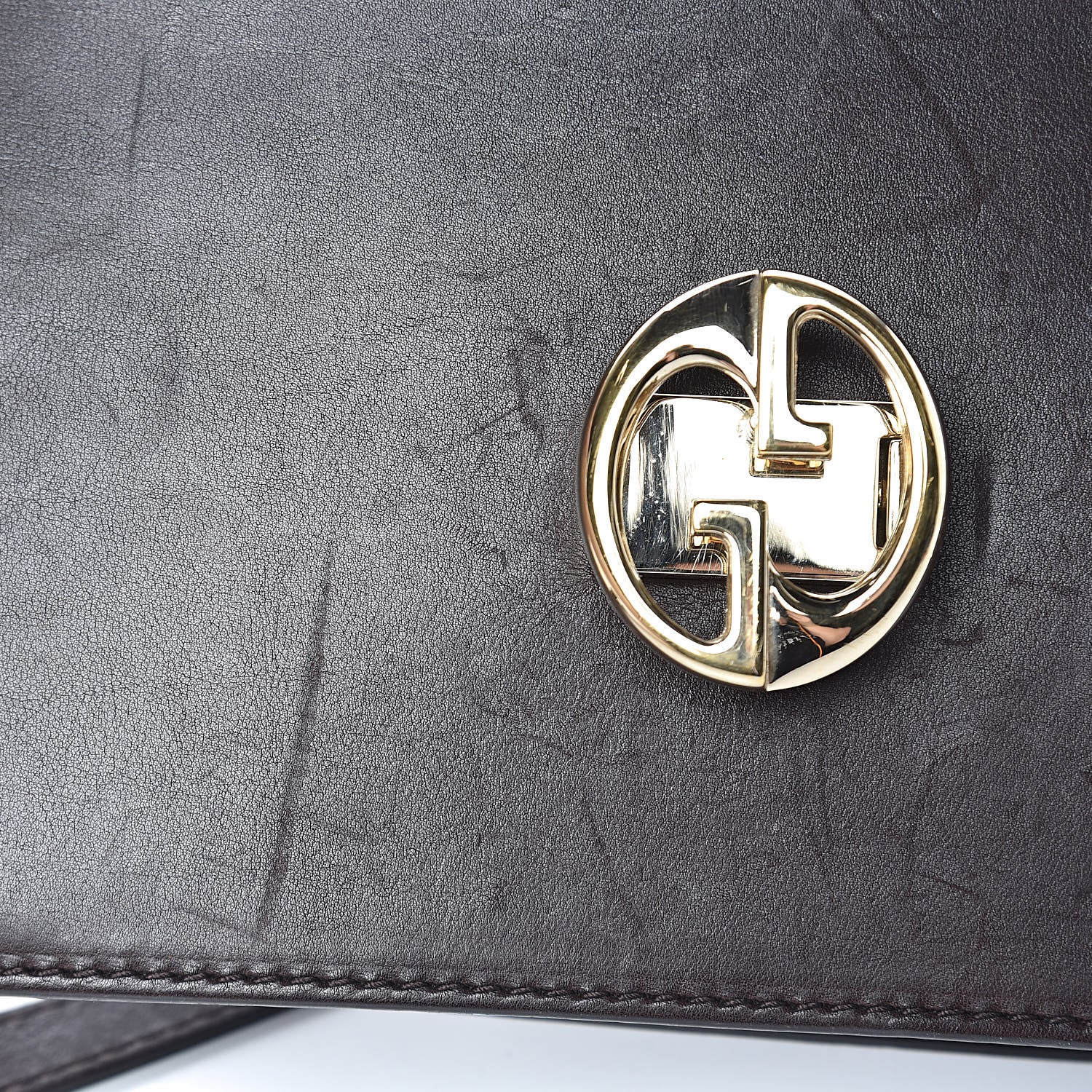 Gucci Calfskin Medium 1973 Shoulder Flap Bag Dark Brown 15 of 23