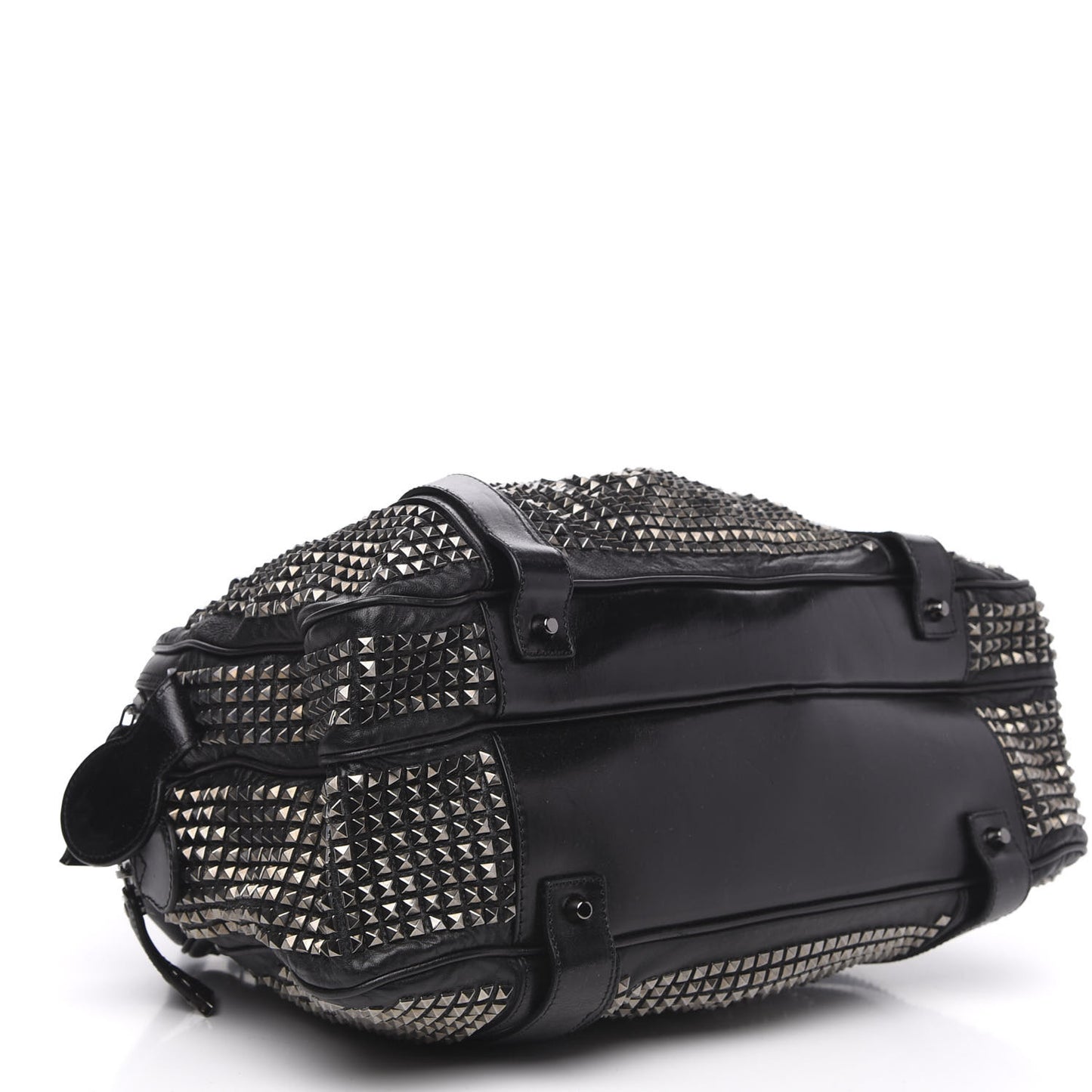 Prorsum Calfskin Studded Knight Satchel Black
