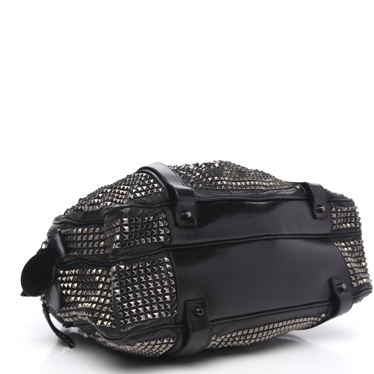 Burberry Prorsum Calfskin Studded Knight Satchel Black 4 of 14