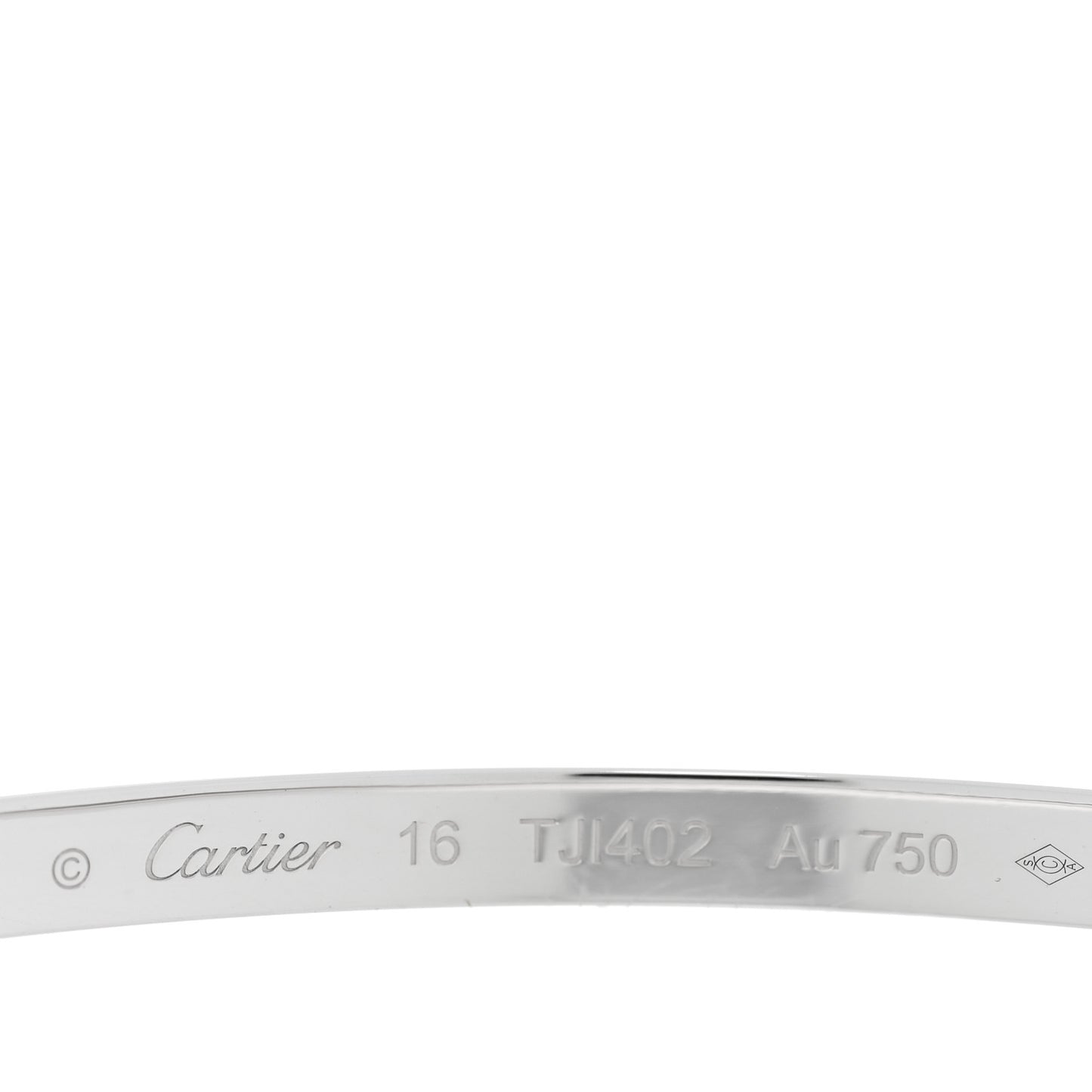 18K White Gold 6 Diamond Small LOVE Bracelet 16