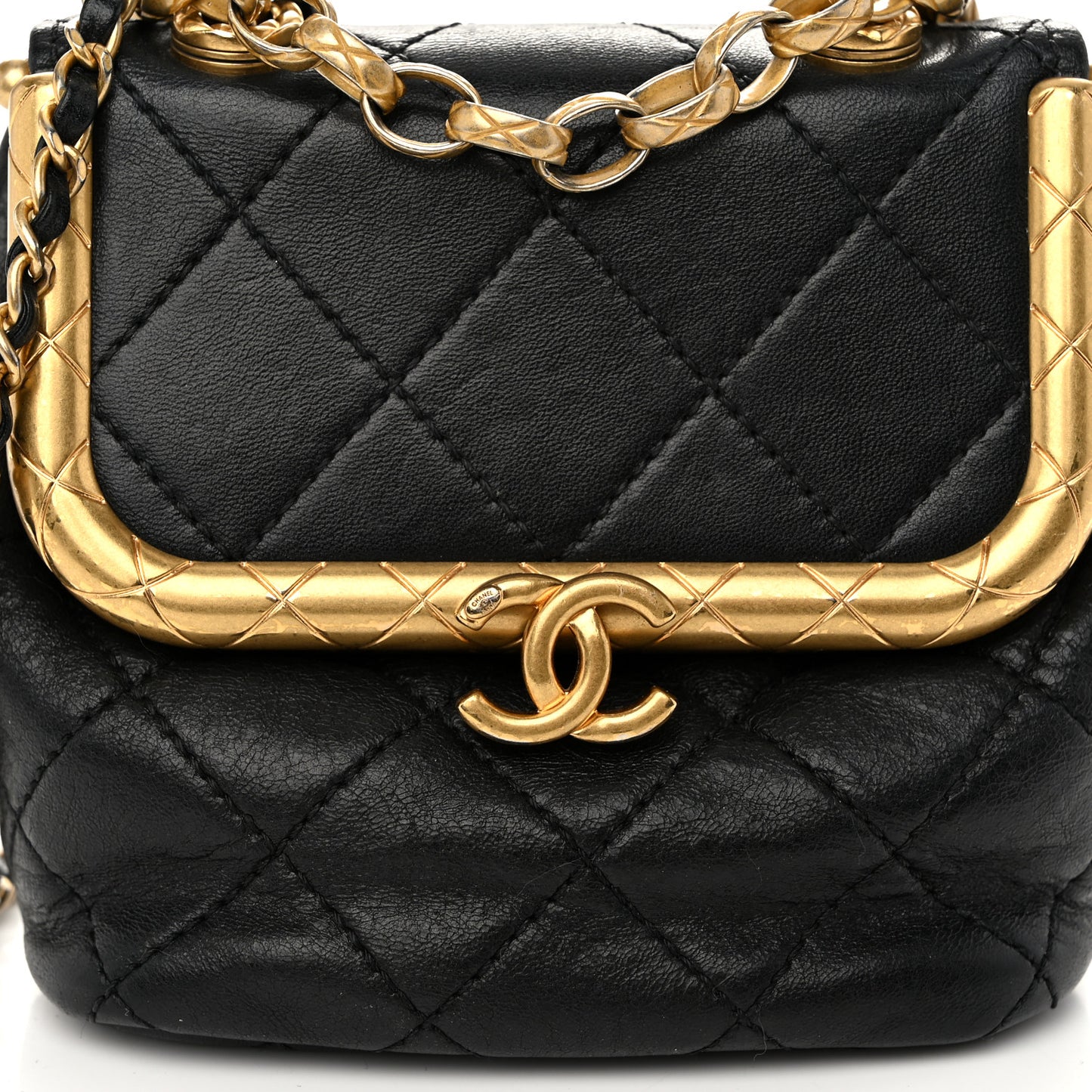 Lambskin Quilted Small My Crush Bag Black