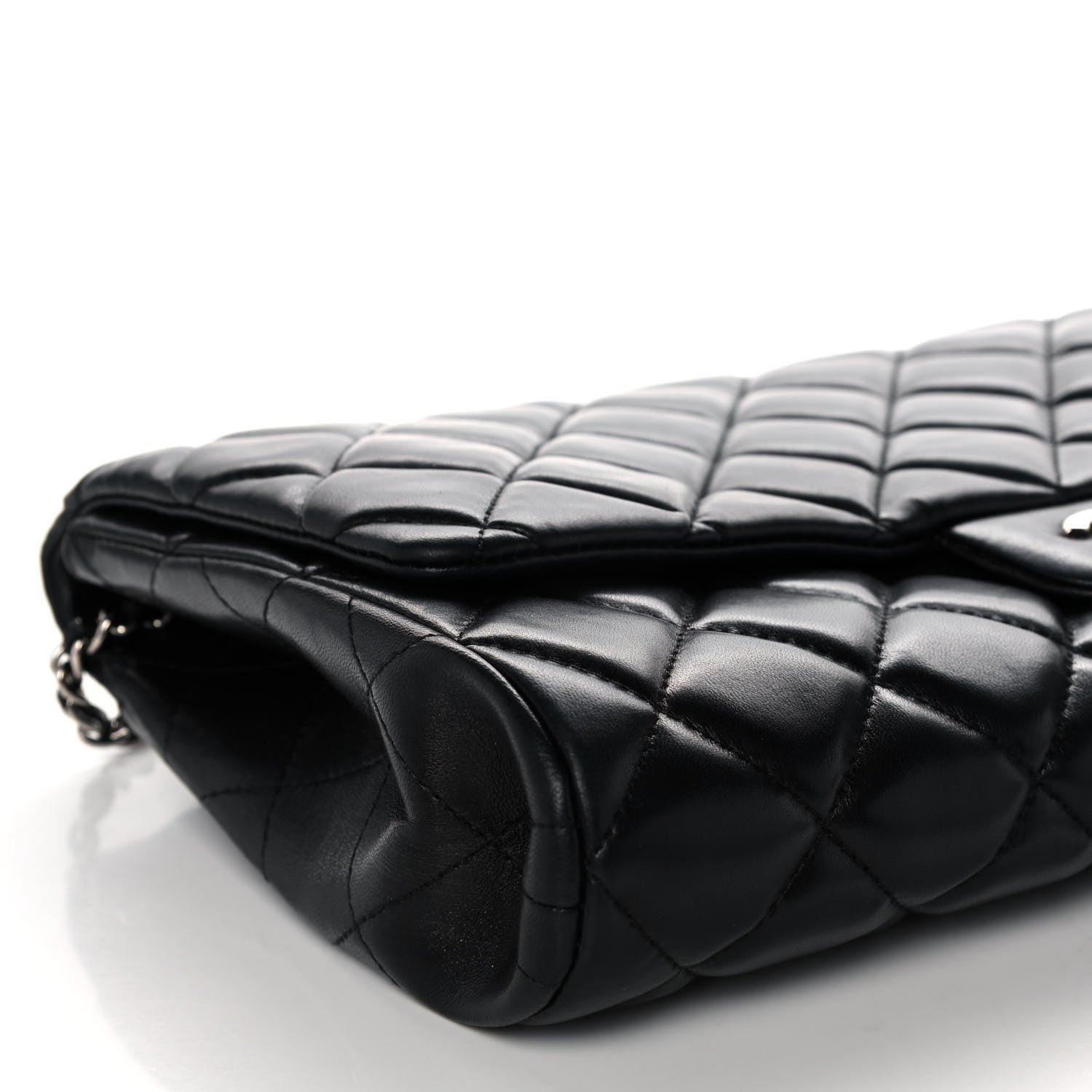 Chanel Lambskin Quilted Clutch With Chain Flap Black 9 of 14