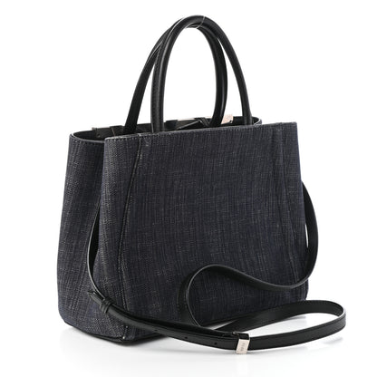 Fendi Denim Petite 2Jours Tote Blue Black 3 of 10