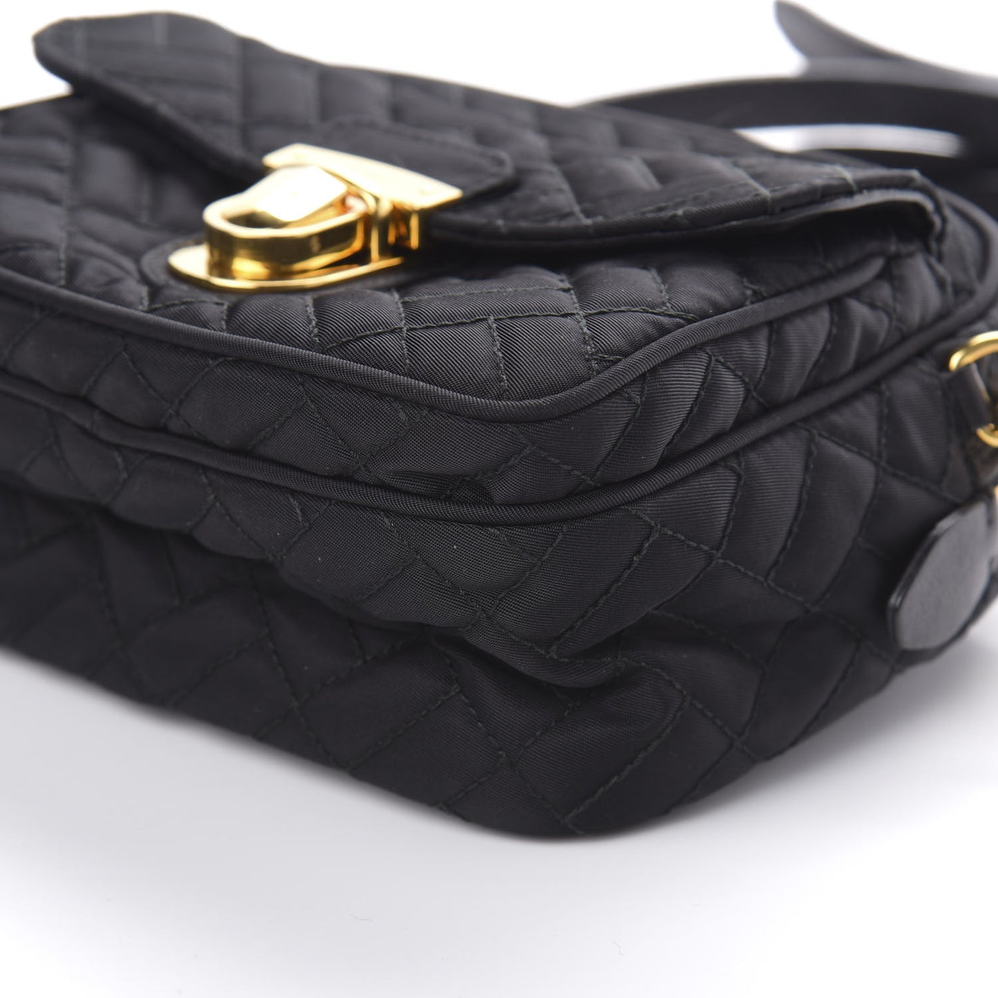 Nylon Tessuto Impuntu Quilted Flap Black