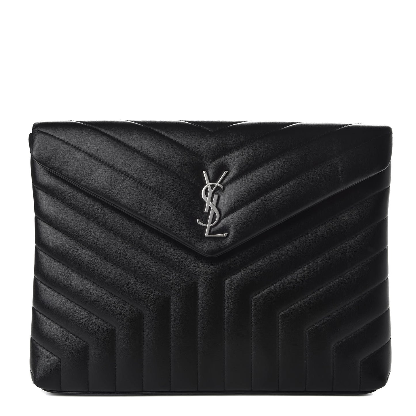 Calfskin Y Quilted Monogram Loulou Document Holder Black