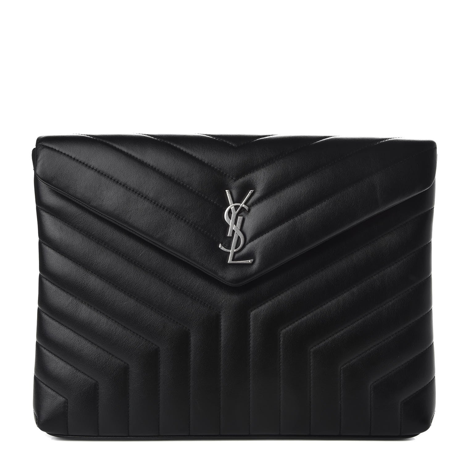Saint Laurent Calfskin Y Quilted Monogram Loulou Document Holder Black 1 of 7