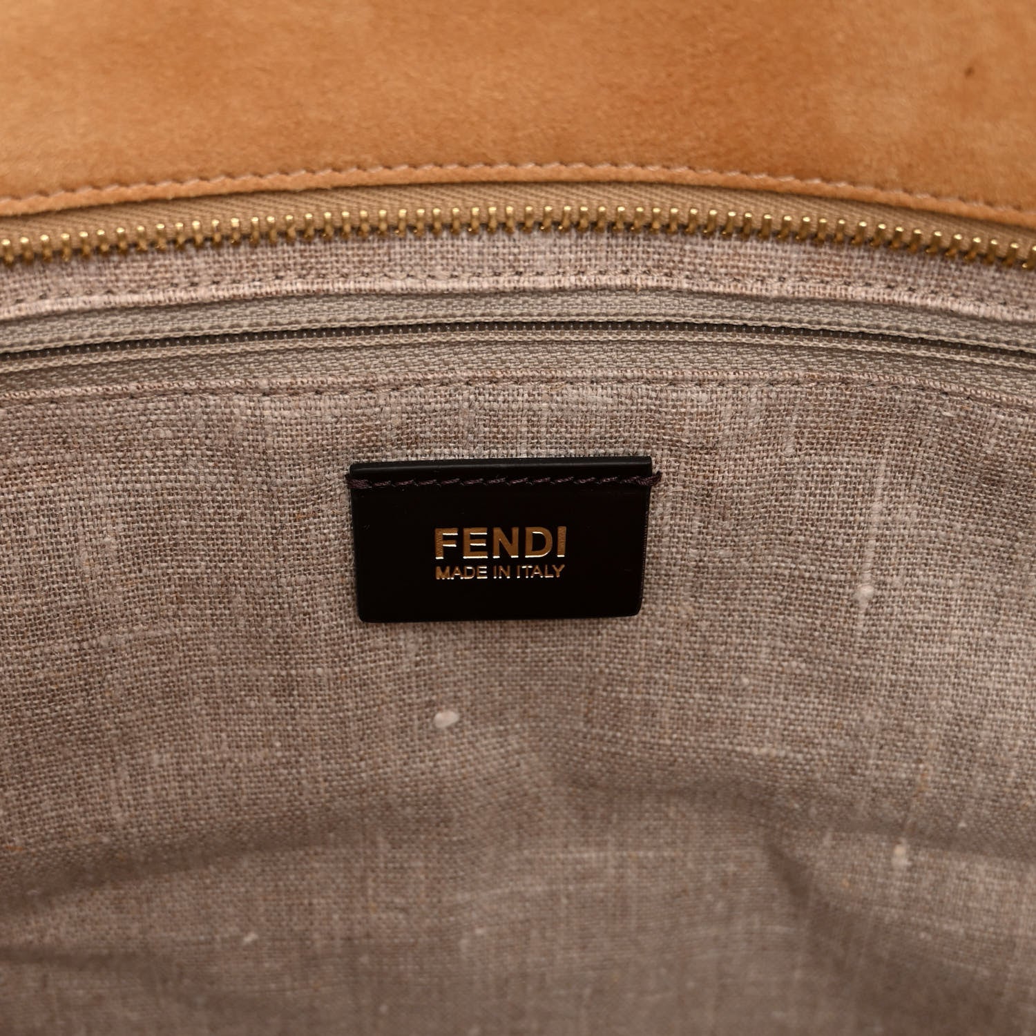 Fendi Pequin Cuoio Vegetale Medium Roll Tote Tobacco Cuoio Miele 6 of 9