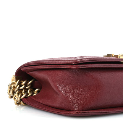 Chanel Caviar Quilted Medium Boy Flap Dark Red 9 of 12