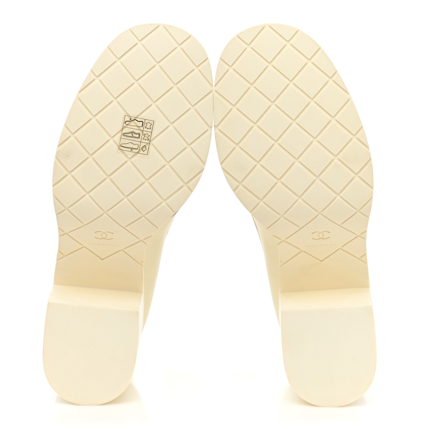 Chanel Lambskin Quilted CC Loafers 38 White Black 5 of 12