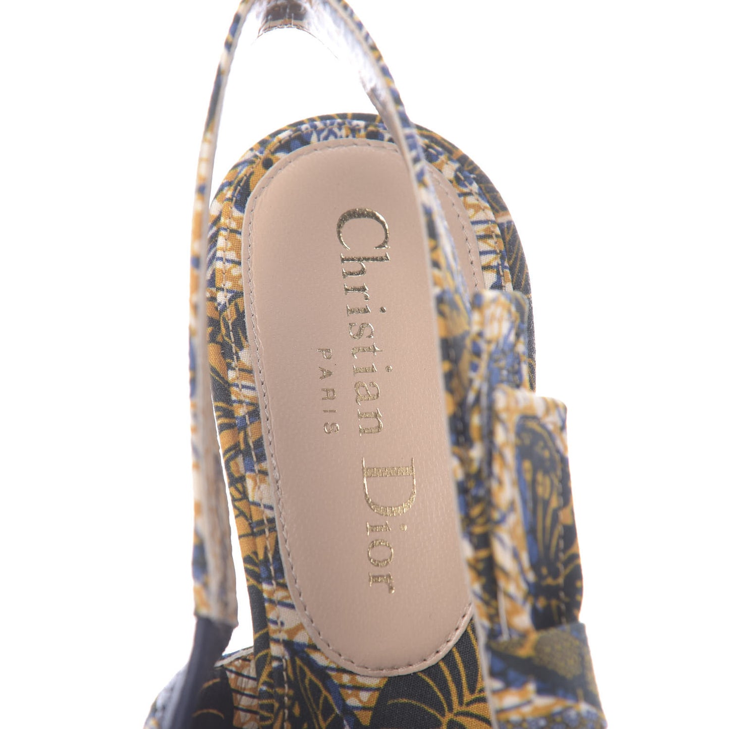 Toile De Jouy Sweet D Slingback Pumps 36.5 Blue Yellow
