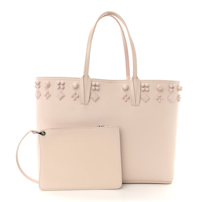 Christian Louboutin Calfskin Empire Spike Studded East West Cabata Tote Leche 3 of 11