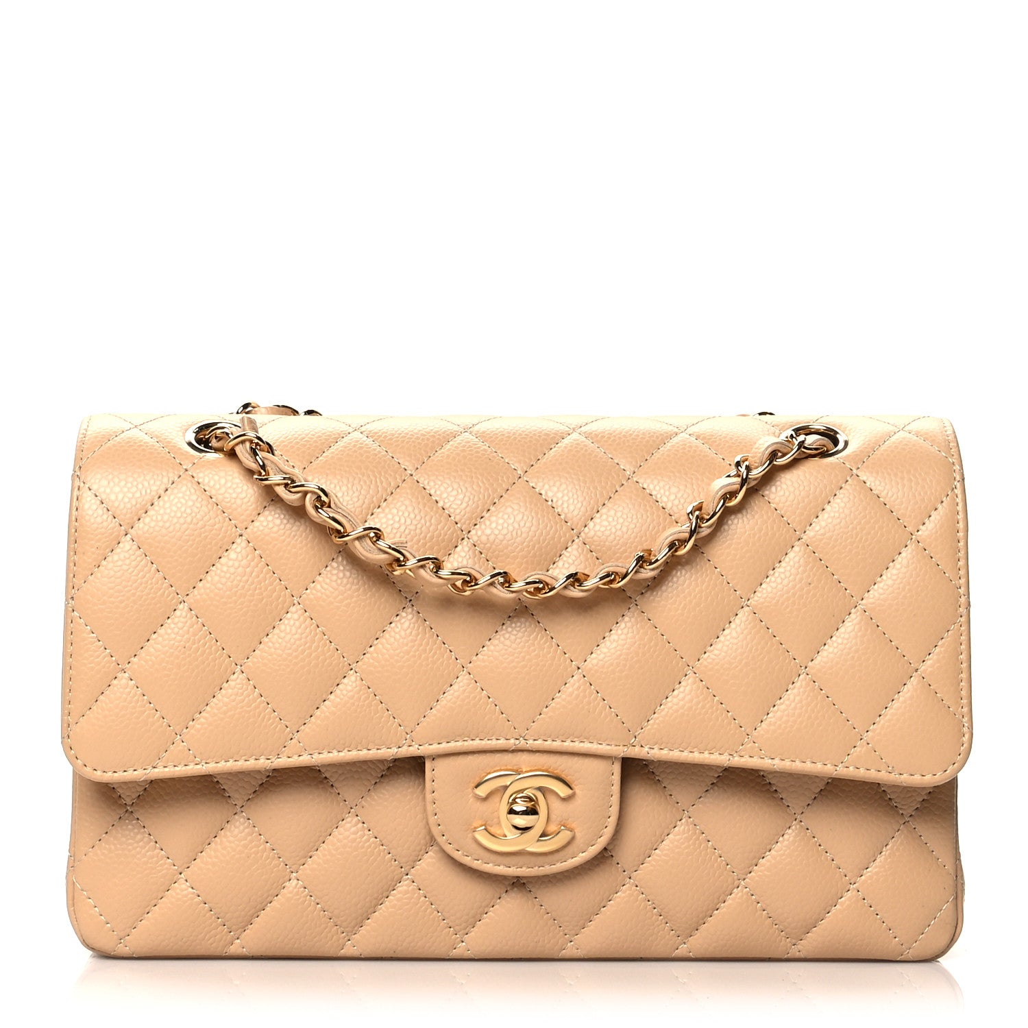 Chanel Caviar Quilted Medium Double Flap Beige Clair 1 of 11