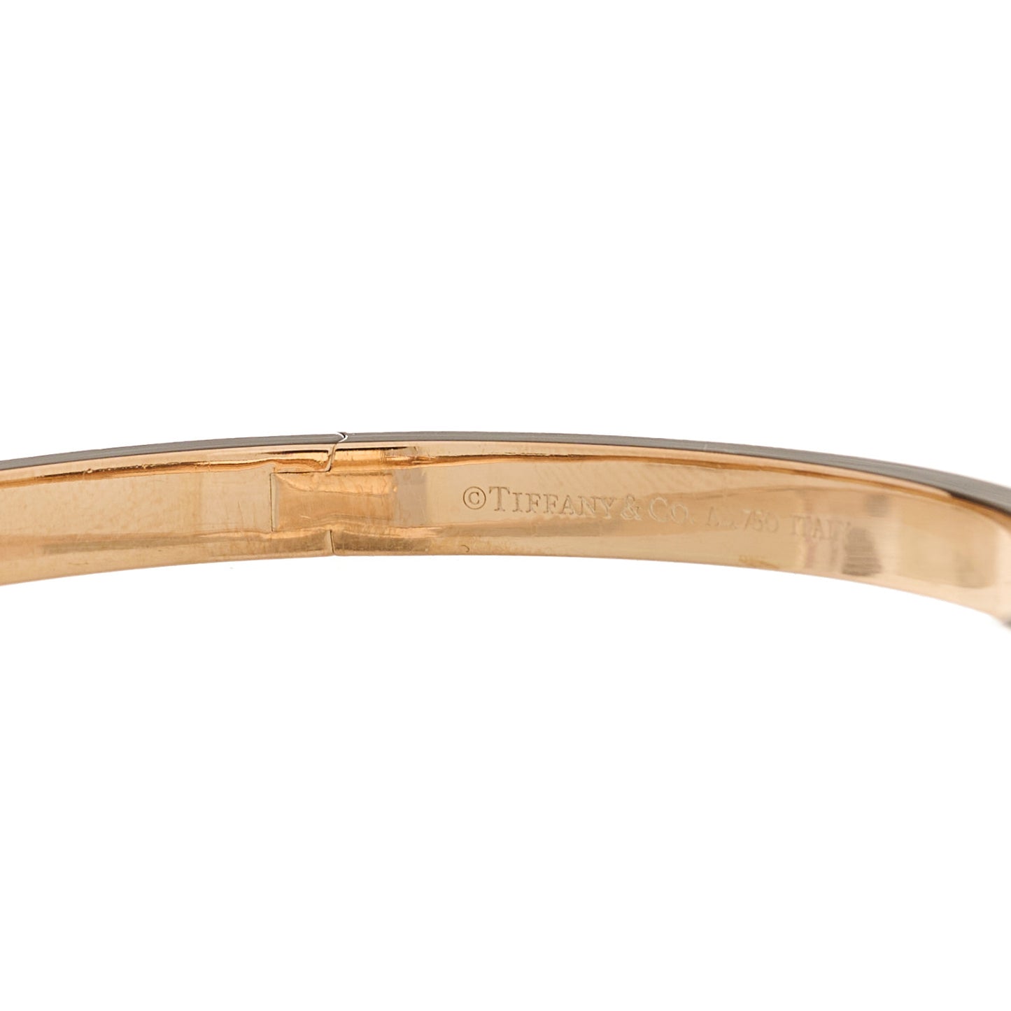18K Rose Gold Wide T T1 Hinged Bangle Bracelet