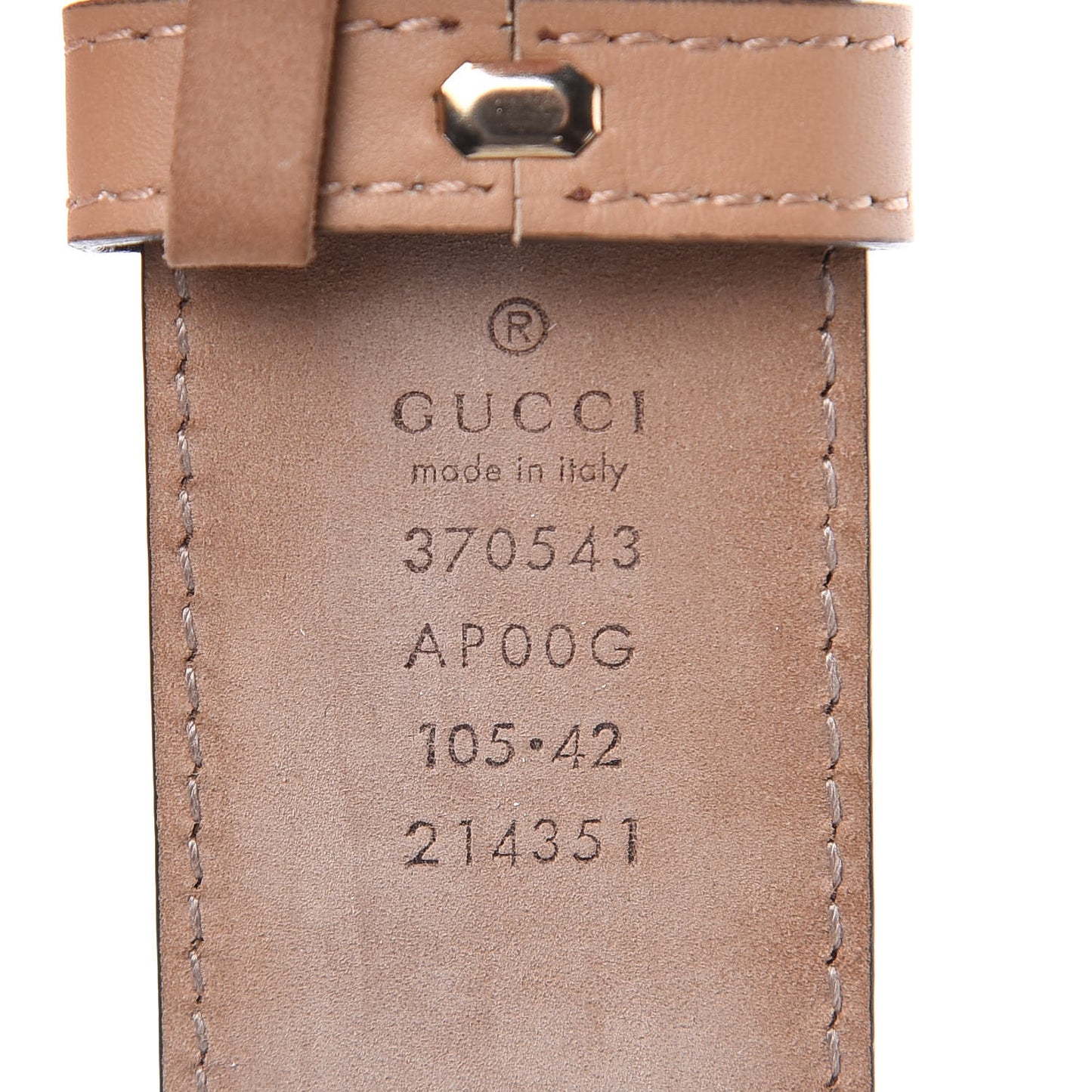Calfskin Interlocking G 37mm Belt 105 42 Camelia