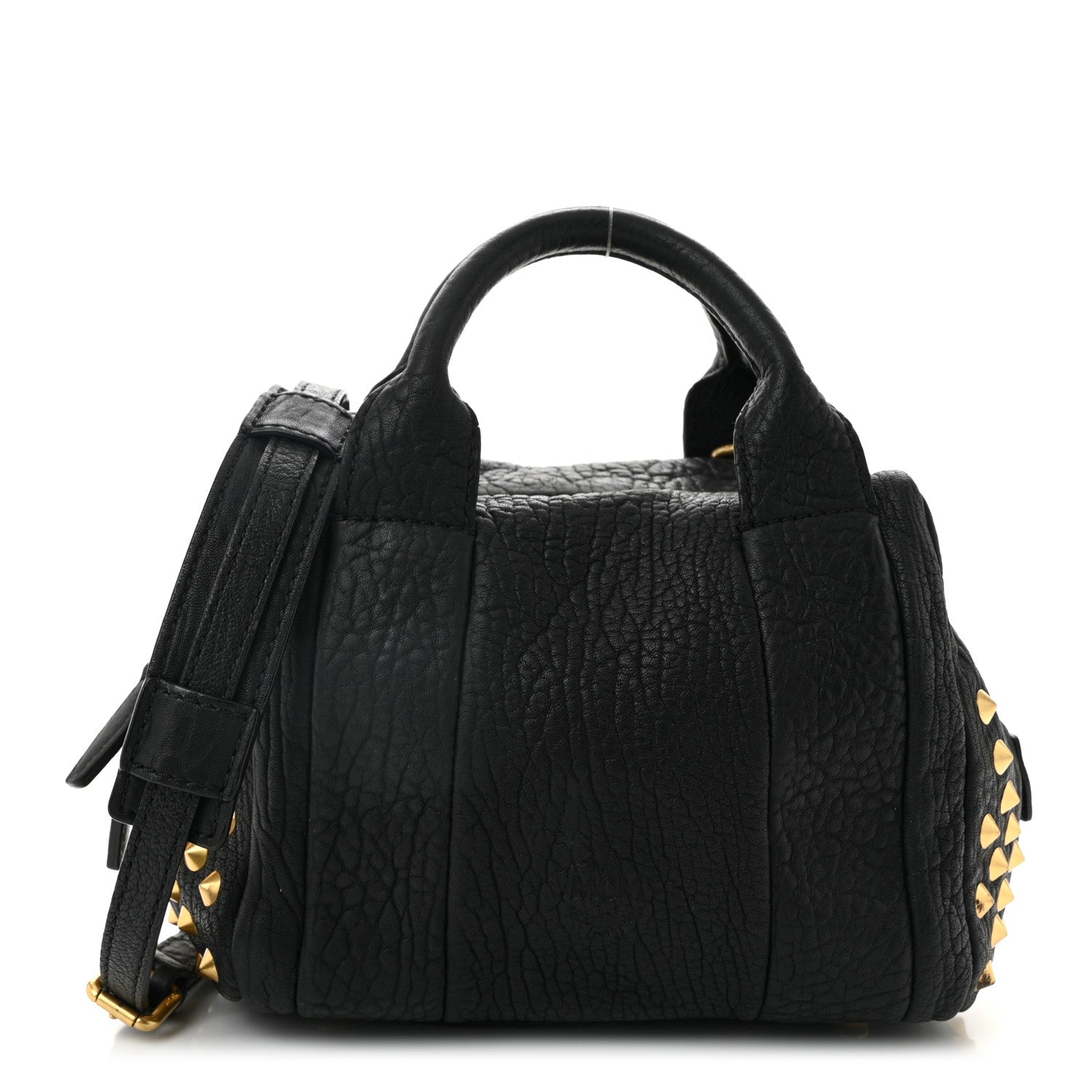 MCM Lambskin Studded Mini Keana Shoulder Bag Black 1 of 12