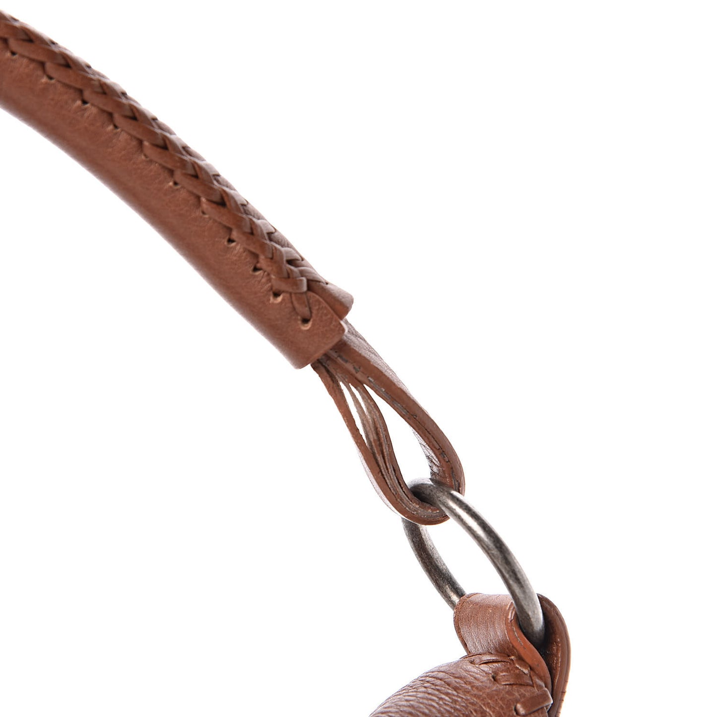 Calfskin Braided Gaucho Double Saddle Bag Brown