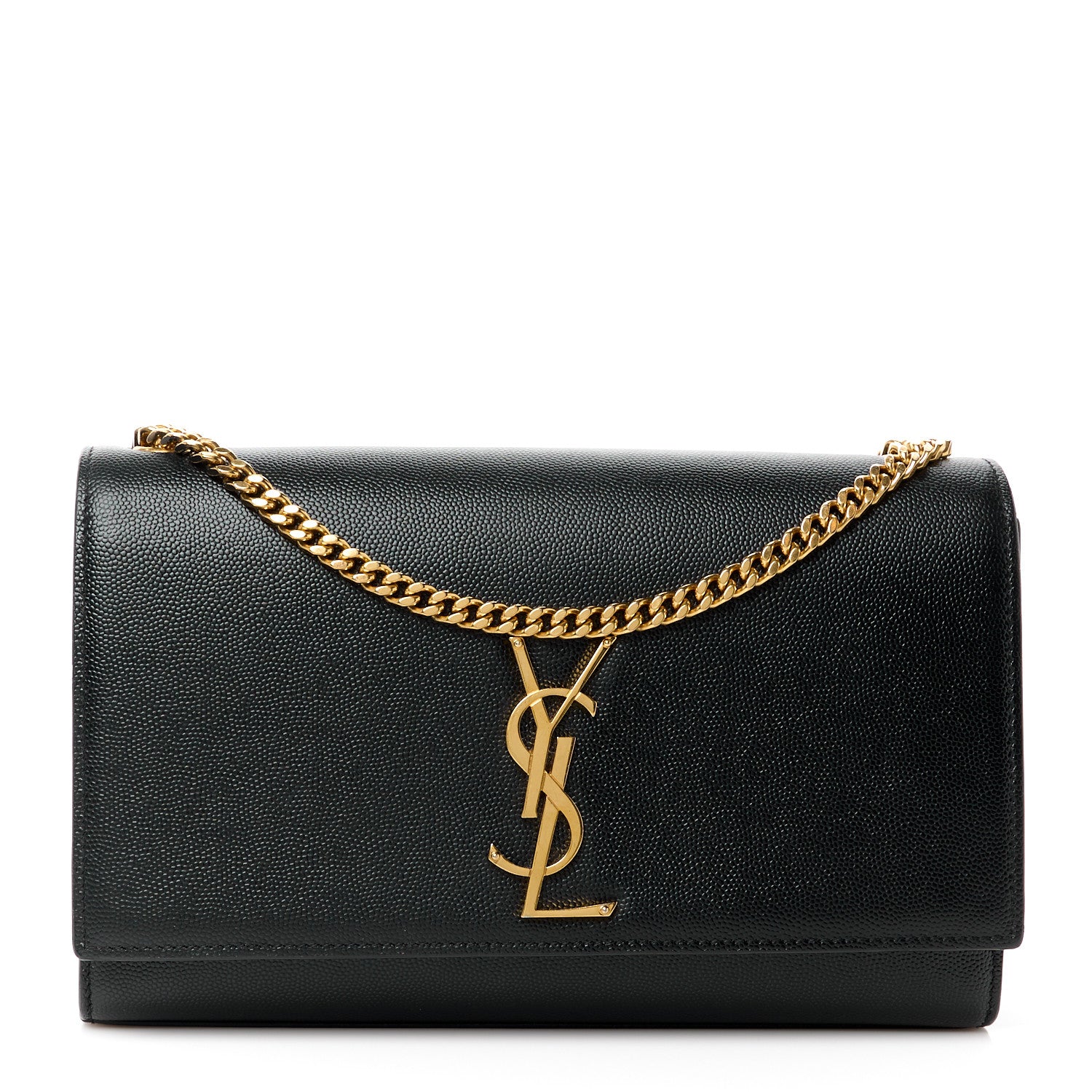 Saint Laurent Grain De Poudre Medium Classic Monogram Kate Satchel Black 1 of 11