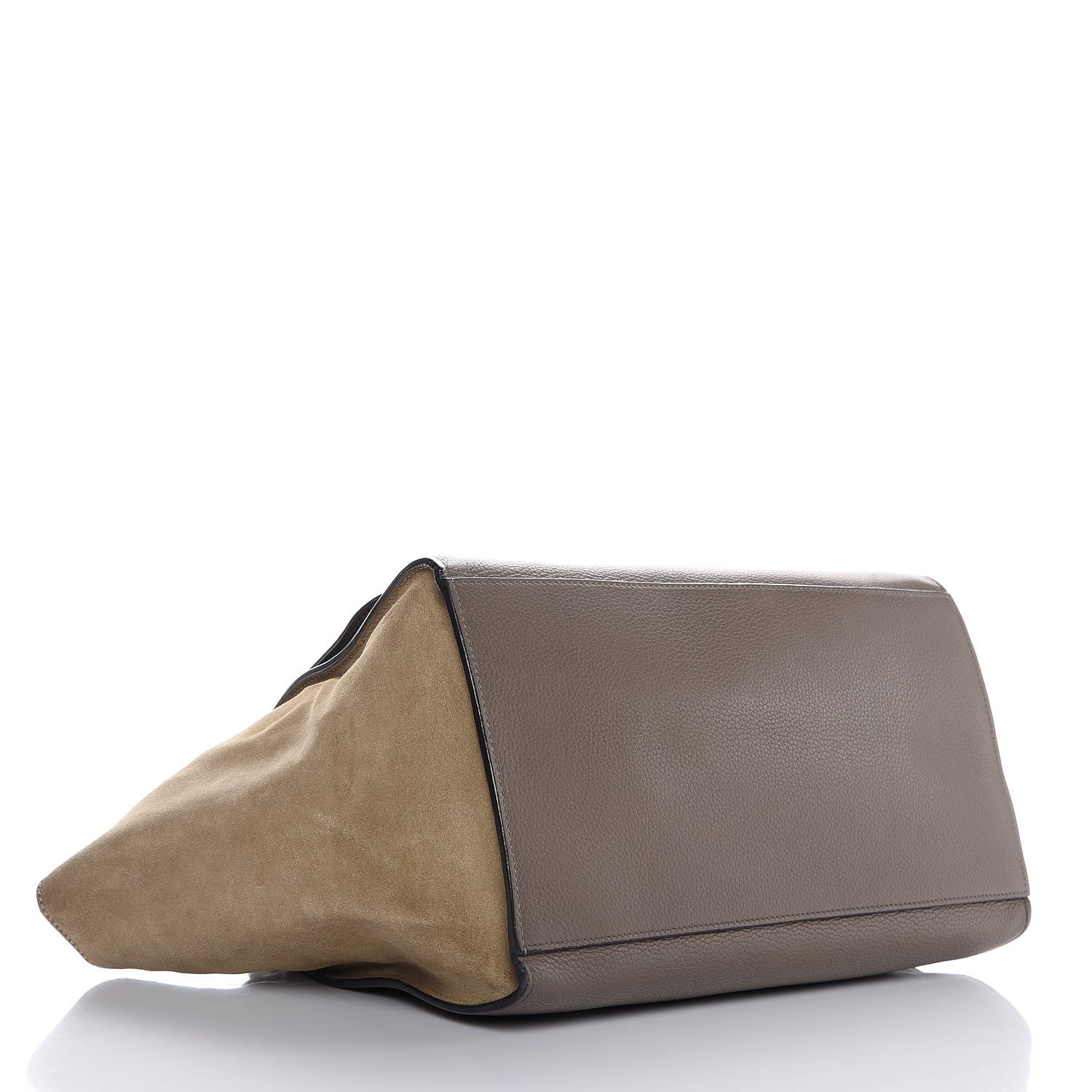 Celine Drummed Calfskin Suede Medium Trapeze Souris 5 of 11