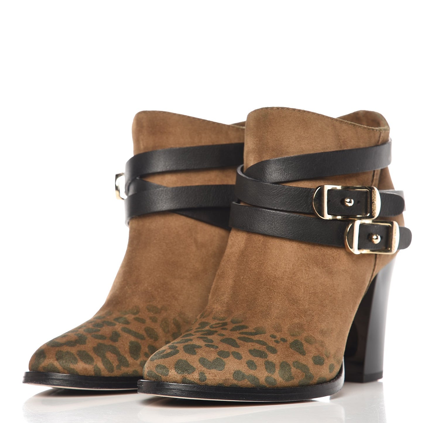 Suede Leopard Print Melba Ankle Boots 37 Brown