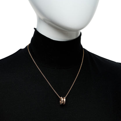 Bulgari 18K Rose Gold Diamond B.Zero1 Open Legends Pendant Necklace 2 of 9