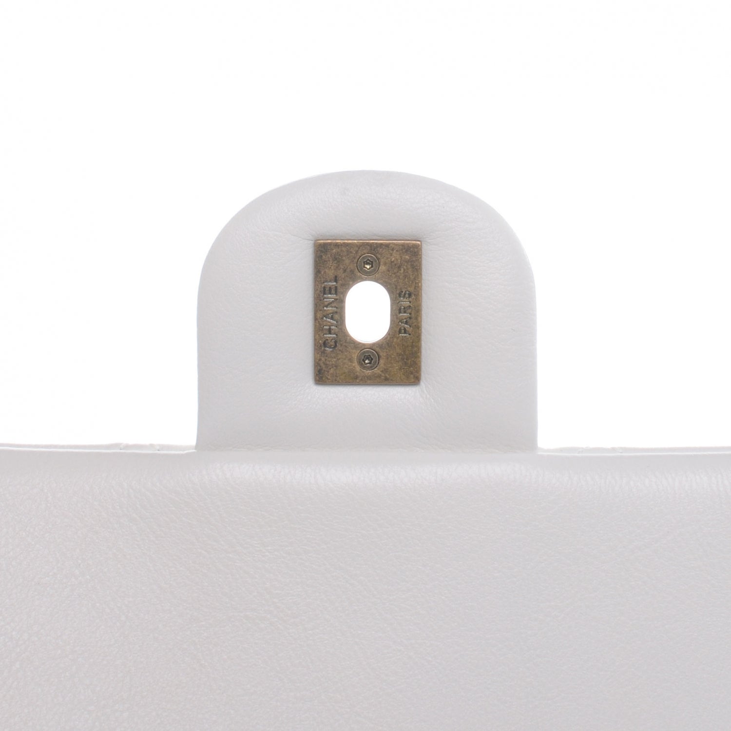 Chanel Calfskin CC Crown Medium Flap White 5 of 9