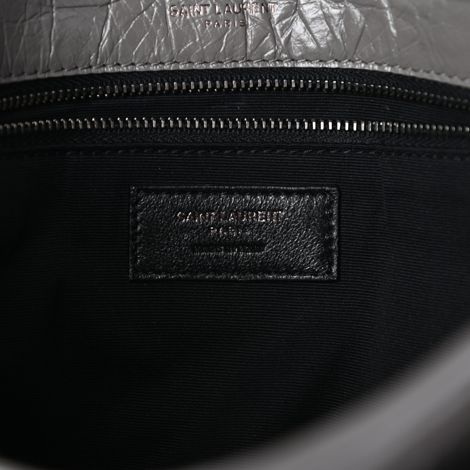 Saint Laurent Crinkled Calfskin Matelasse Monogram Medium Niki Chain Satchel Fog 6 of 9