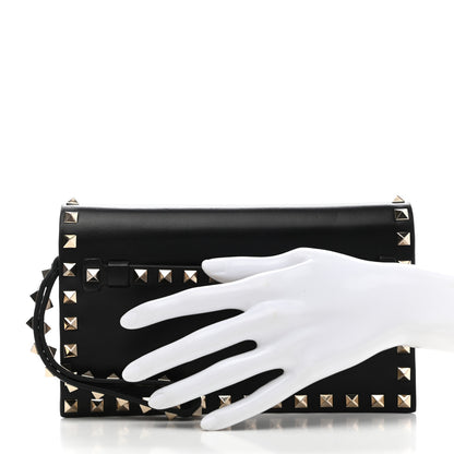 Valentino Garavani Nappa Small Rockstud Wristlet Clutch Black 2 of 7