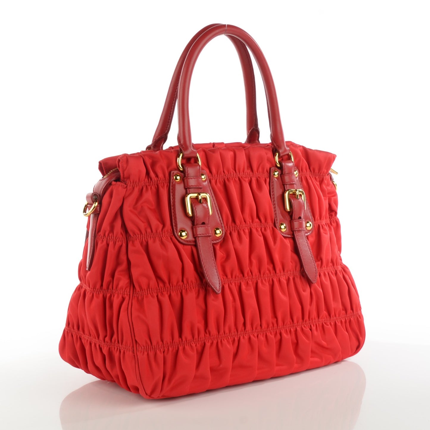 Tessuto Nylon Gaufre Tote Rosso