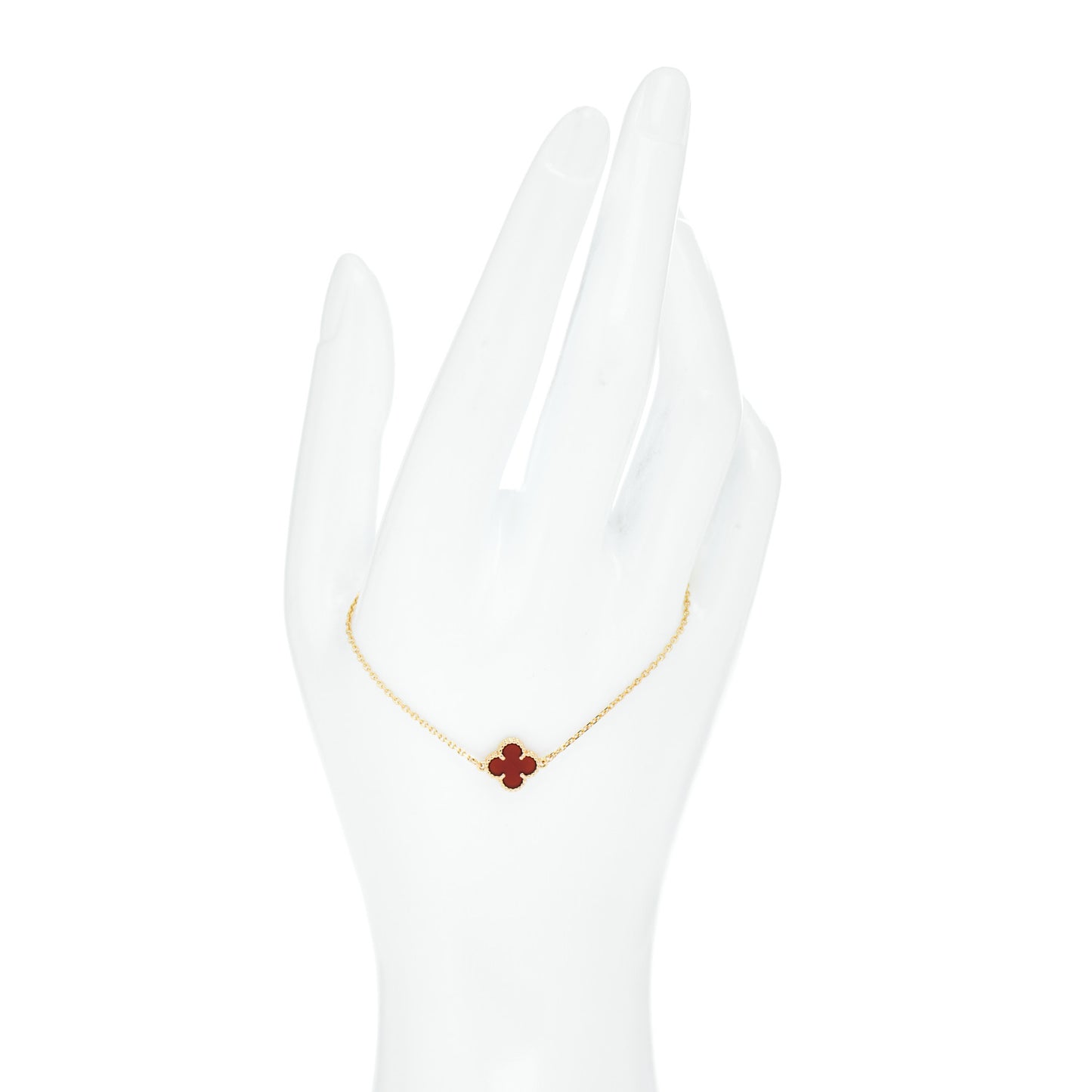 18K Rose Gold Carnelian Sweet Alhambra Bracelet