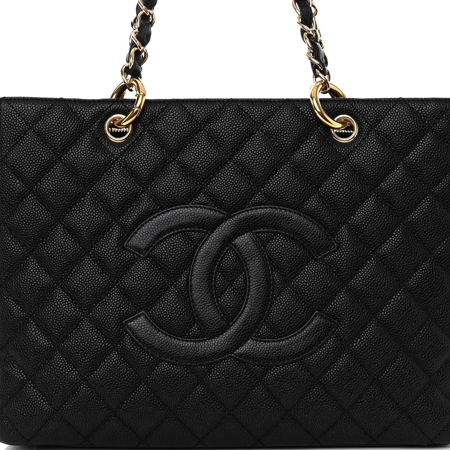 Caviar Quilted Grand Shopping Tote GST Black