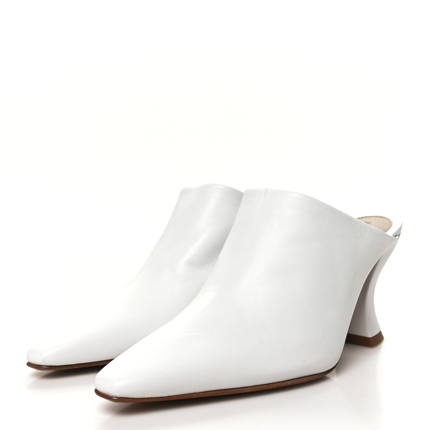 Bottega Veneta Lambskin Mules 38.5 Optic White 3 of 8