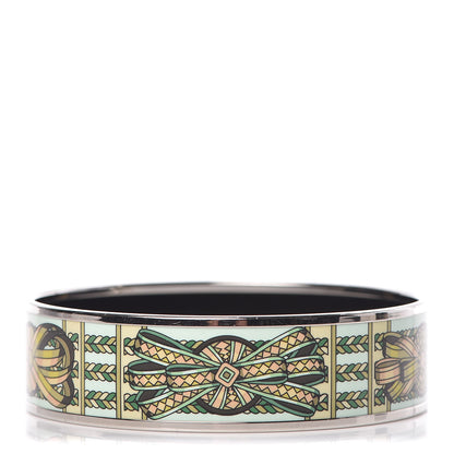 Hermes Enamel Printed Rubans de Cheval Wide Bracelet 70 1 of 5