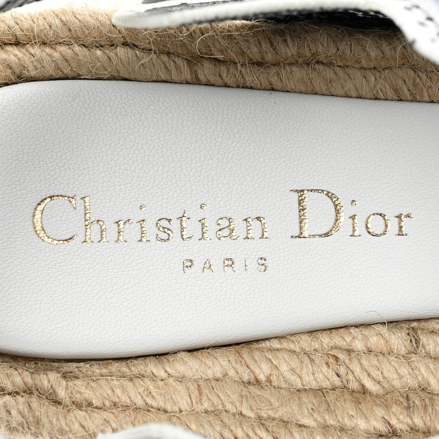 Christian Dior Technical Knit Jute Dioract 10mm Sandals 39 White Black 7 of 8
