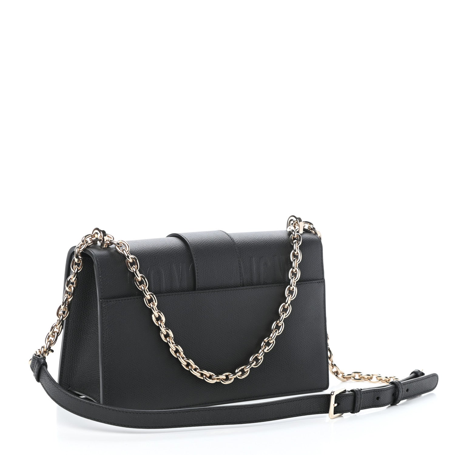 Christian Dior Grained Calfskin Embossed 30 Montaigne Chain Flap Bag Black 3 of 8
