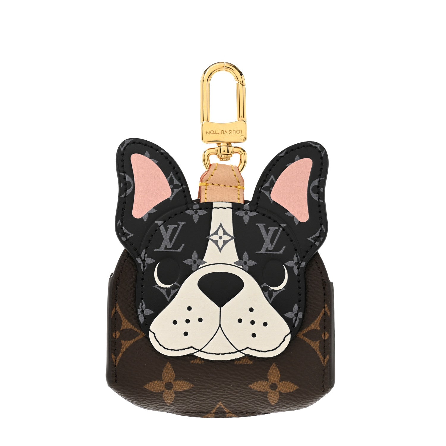 Louis Vuitton Monogram Frenchie Dog Bag Charm Key Holder Black 1 of 8