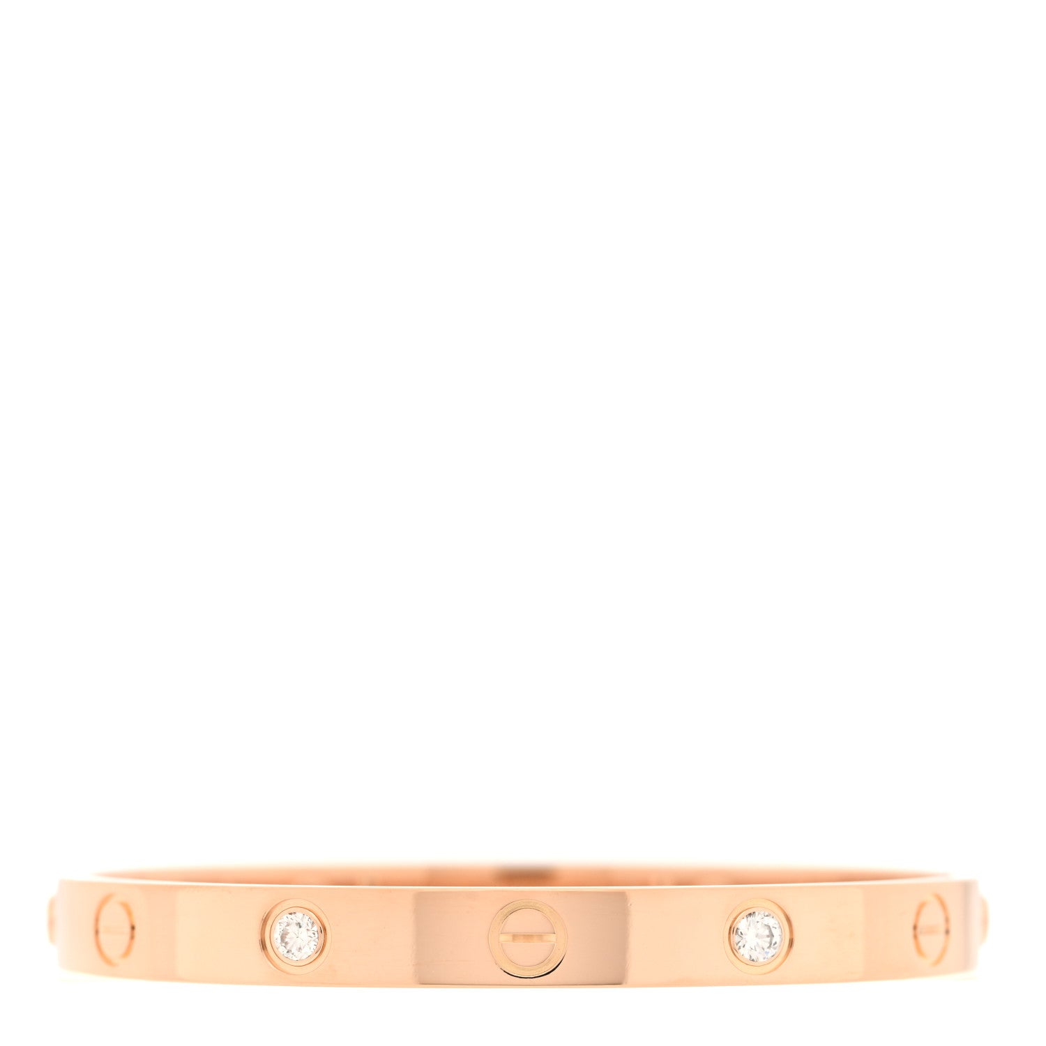 Cartier 18K Pink Gold 4 Diamond LOVE Bracelet 16 2 of 6