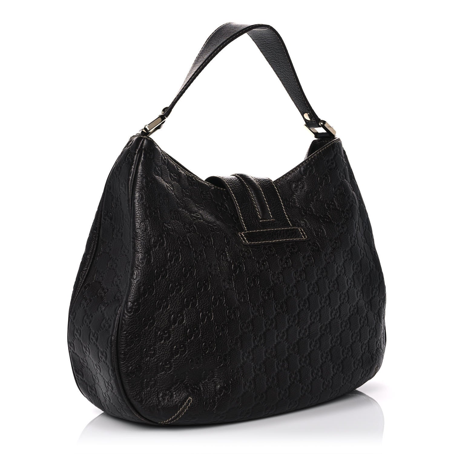 Gucci Guccissima Large New Ladies Web Hobo Black 3 of 11