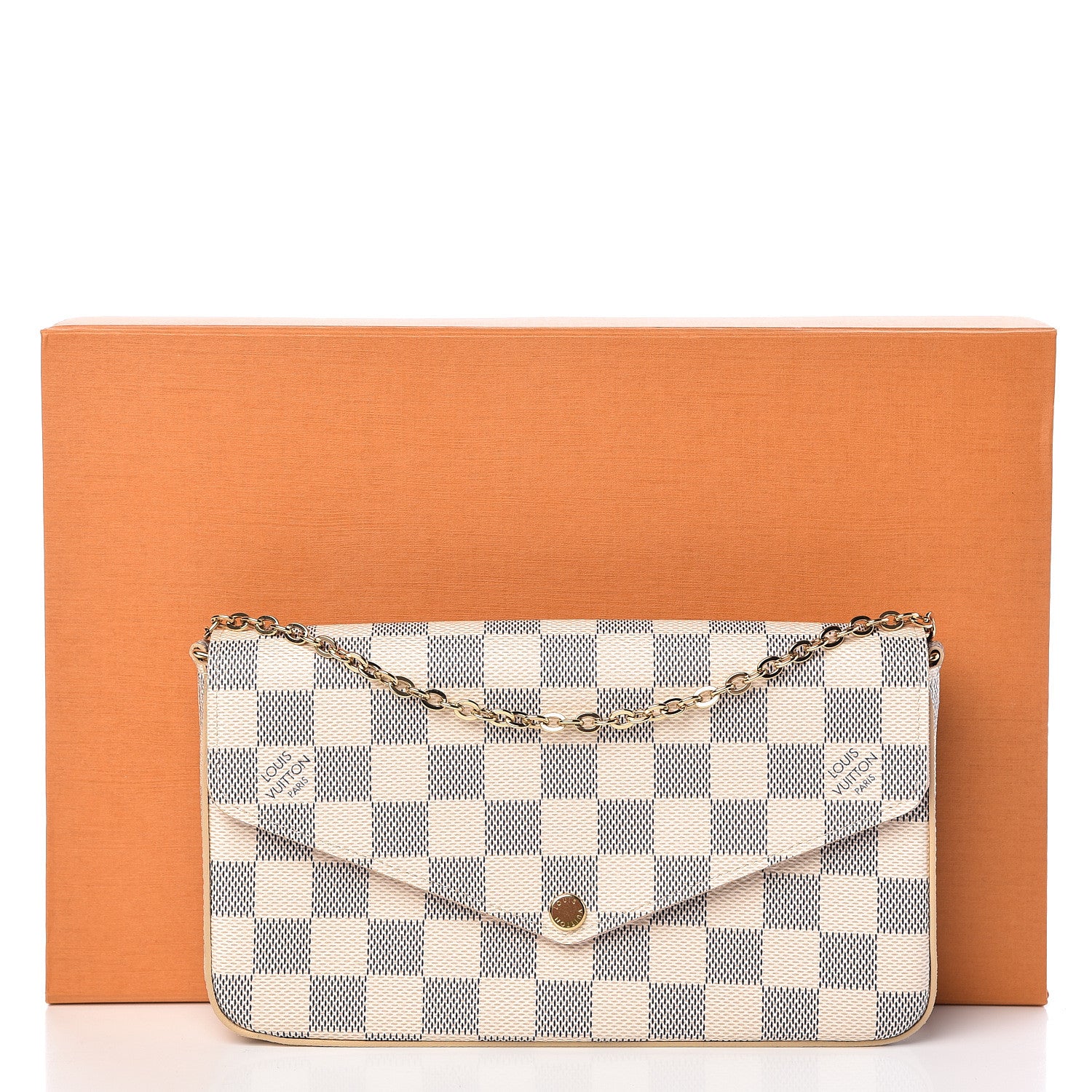 Louis Vuitton Damier Azur Pochette Felicie Chain Wallet Rose Ballerine 13 of 13