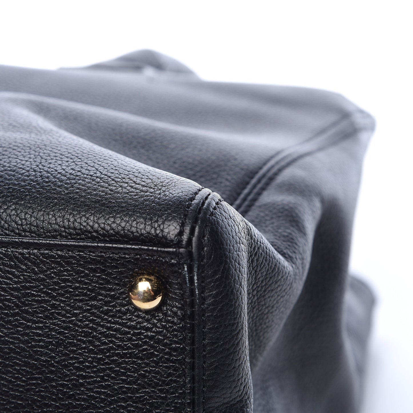 Calfskin Cerf Executive Shopper Tote Black