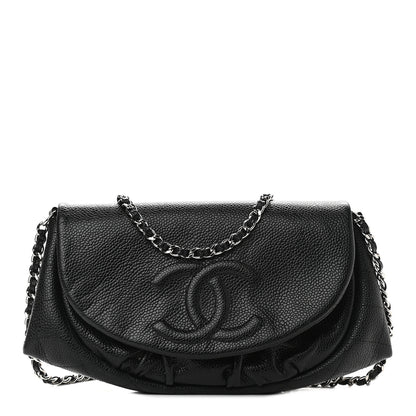 Chanel Caviar Half Moon Wallet On Chain WOC Black 1 of 10