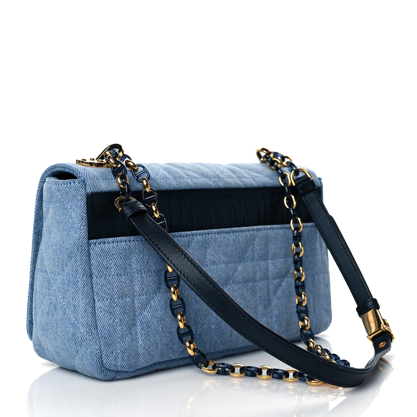 Denim Macrocannage Medium Caro Bag Blue