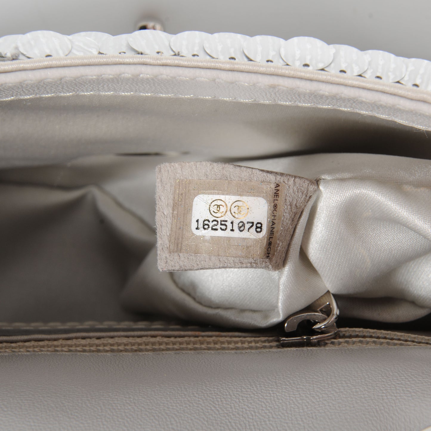 Sequin Paillette Small Flap Silver