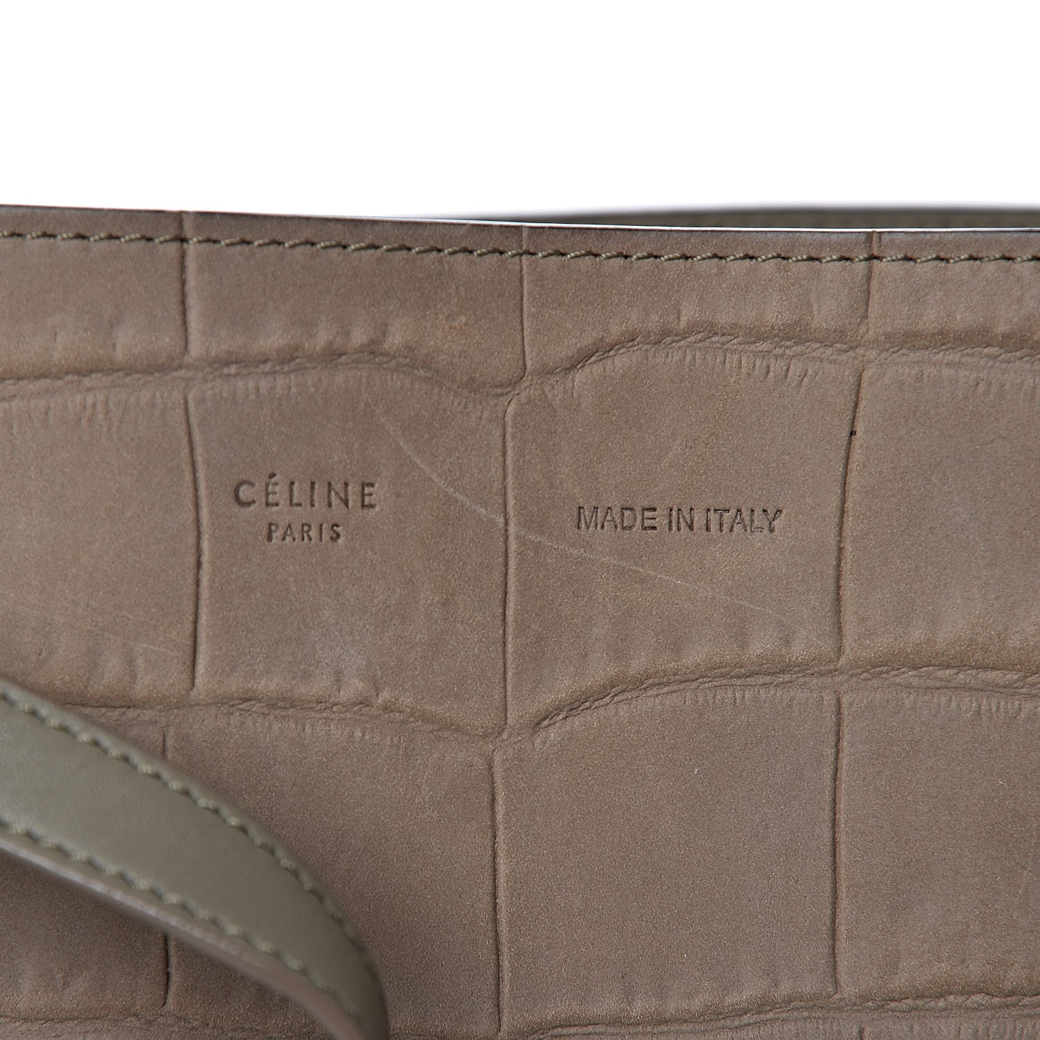 Celine Crocodile Embossed Nubuck Small Belt Cabas Phantom Beige 11 of 11