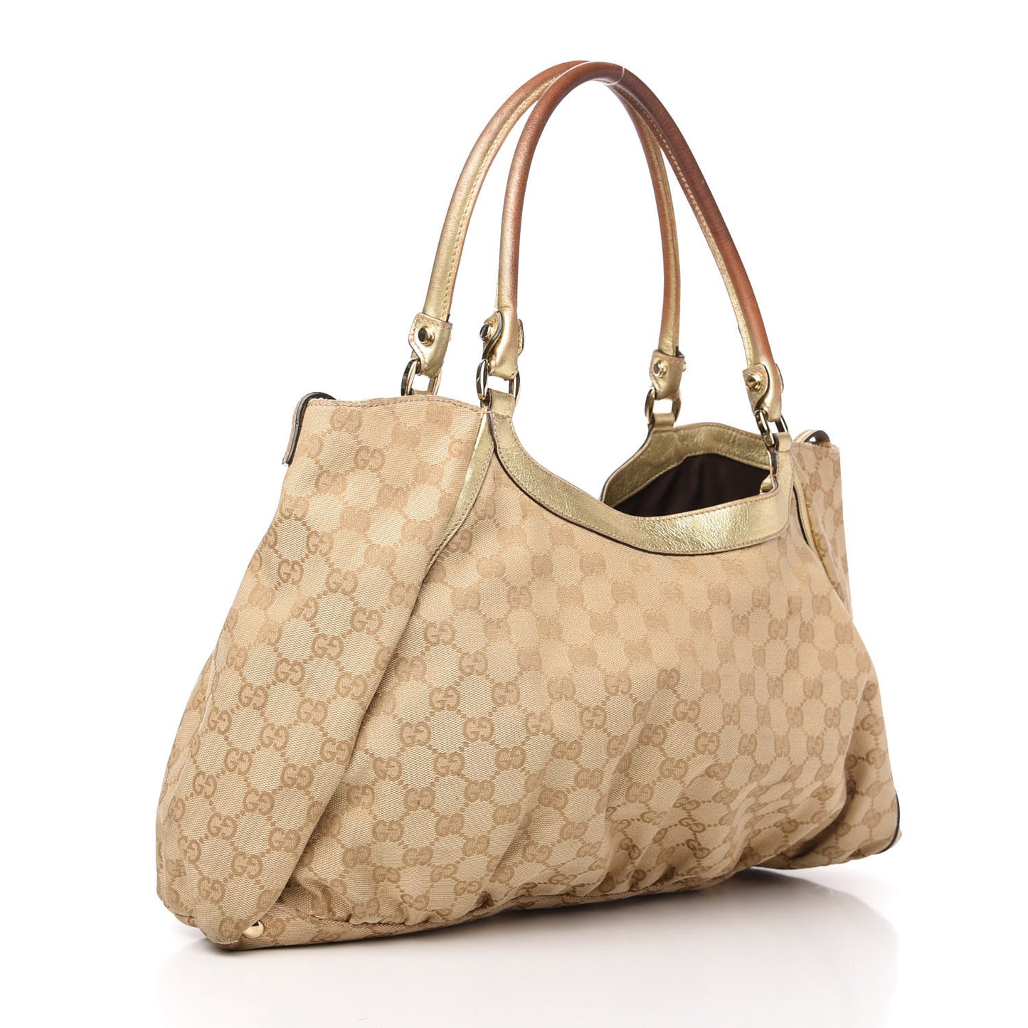 Monogram Large D Gold Hobo Metallic Gold