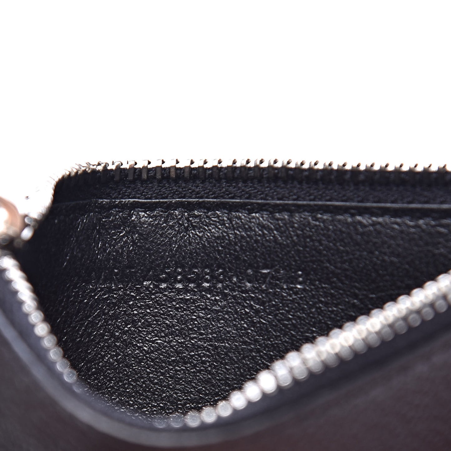 Grained Calfskin 5 Fragments Zip Pouch Card Holder Black