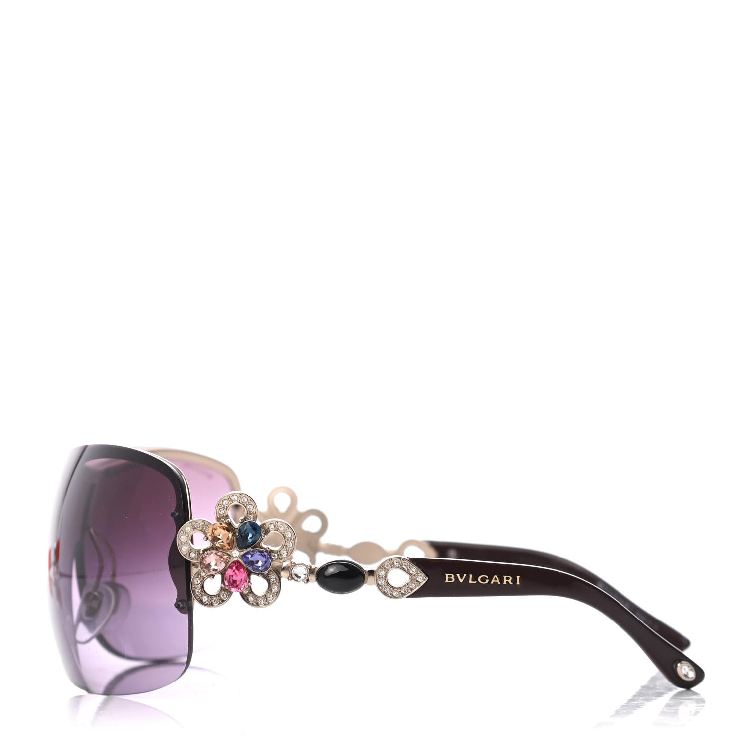 Bulgari Crystal Sunglasses Flower 6039-B Black 3 of 8