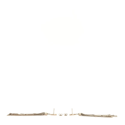 Saint Laurent Metal Monogram Loulou Tassel Earrings Gold 3 of 3