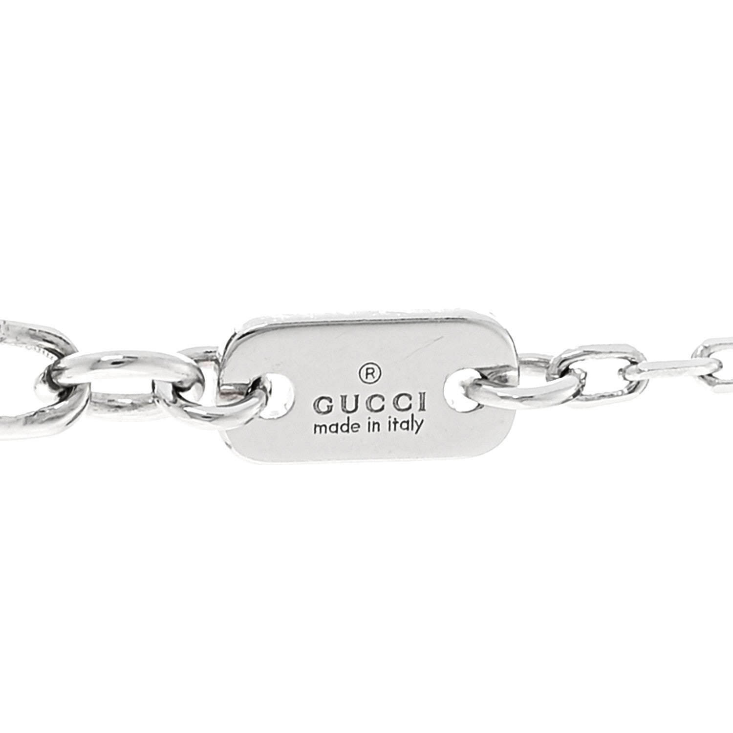 Gucci 18K White Gold Diamond Running GG Pendant Necklace 6 of 6