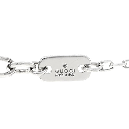 Gucci 18K White Gold Diamond Running GG Pendant Necklace 6 of 6