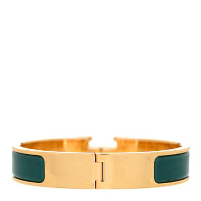 Hermes Enamel Narrow Clic Clac H Bracelet PM Malachite 3 of 4